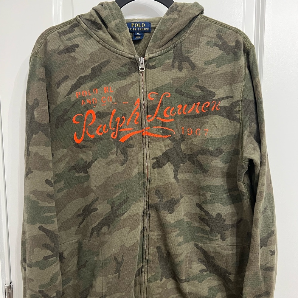 Polo Ralph Lauren Boys Camo Zip Hoodie Size (18-20) XL